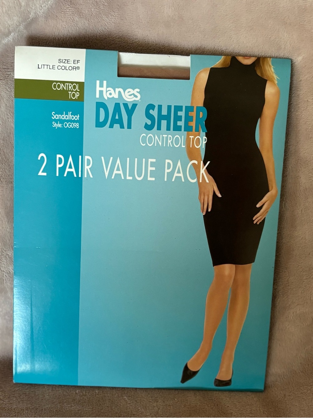 Hanes Day Sheer Control Top Pantyhose - EF up to 190LB 2 Pairs Nude